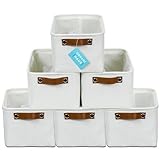 OrganiHaus Small Fabric Storage Baskets for Shelves 6 Pack, 12x8in Closet Storage Bins for Shelves, Cloth Baskets for Organizing, Linen Closet...