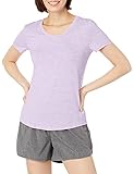 Danskin Women's Active Essential V Neck Short Sleeve Tee, Lavendula Heather, Small