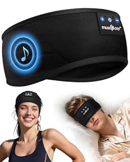 MUSICOZY Sleep Headphones, Comfortable Headband Headphones for Side Sleepers - Bluetooth 5.4 Wireless Headphone with Ultra Thin Speakers for Sleeping,Sport,Travel | Eye Mask Design for Deep Sleep