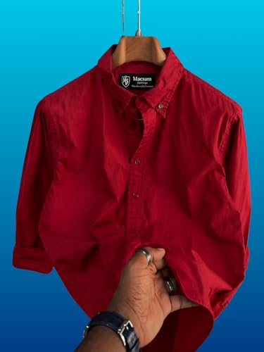 Image of Men's Casual Cotton Blend Shirt | Regular Fit | Full Sleeve | Solid Design