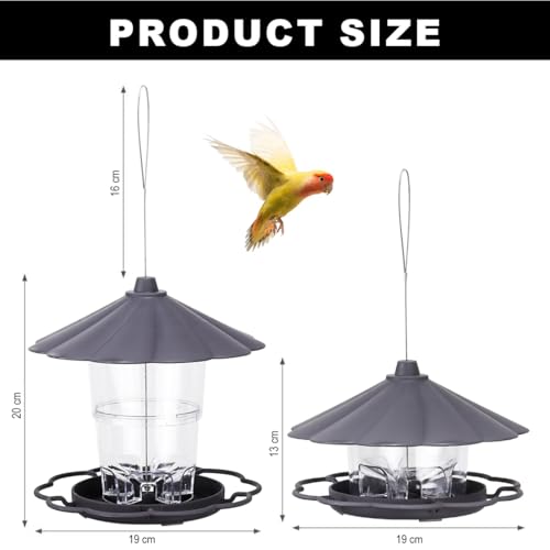 Mangeoire à oiseaux suspendue et pliable en bois résistant pour balcon