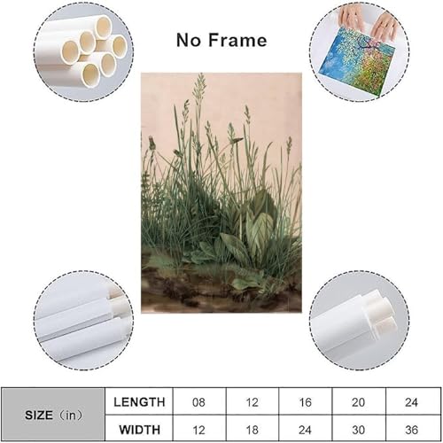 La Grande Pièce de Gazon affiche nature herbe impression sur toile vintage estampe murale déco - 3
