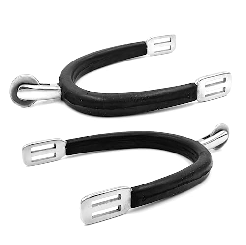 Equine Smile ES1029 Radsporen mit Gummi mit Sporenschutz Reitsporen Reiten Sporen Spur hochwertiger Edelstahl (Damen 45 mm)