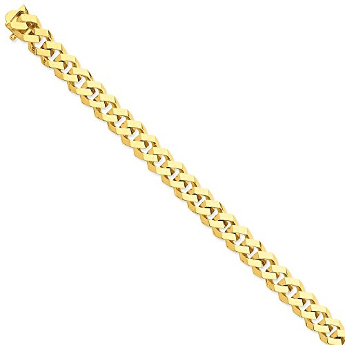 14k Yellow Gold 10mm Hand Link Bracelet 9 Inch Chain Fancy H Men Lk Style Fine Jewelry For Dad Mens Gifts For Him 41mhu2Mz90L