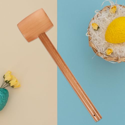 Image of Mini Wooden Hammer for Boy Girl Ergonomic Design Egg Crab Smashing Tool for Kitchen Use High-Grade Material
