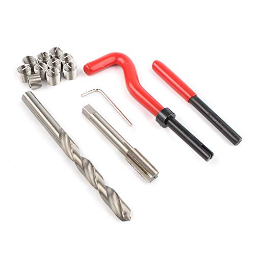 GZYF Stripped Thread Helicoil Repair Tool Kit Metric Tool M5 M6 M8 M10 M12 M14 (15pcs M10x1.0)