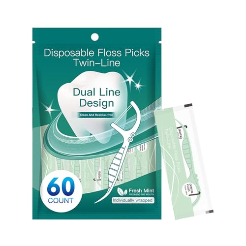 Teeth Flossers Picks | Portable Double Thread Floss Sticks - Health Care Supplies for Braces Care Hygiene Home Traveling Family Members Children