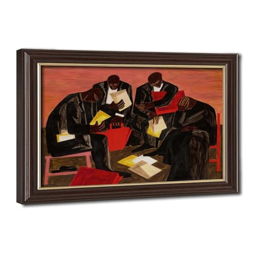 Impression sur toile The Businessmen de Jacob Lawrence tableau vintage de qualité