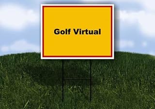 Golf Virtual Spanish Red Yellow 1 Single Sided 18x24 in Yard Road Sign w/stand