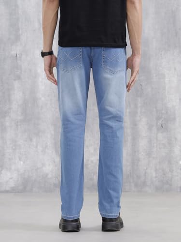 Image of WROGN Men's Cotton Stretch Jeans | Solid | Slim Fit | Mid Rise