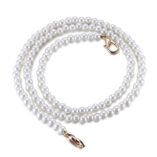 Face Mask Holder Chain Necklace - Pearl Mask Lanyard Around the Neck for Women
