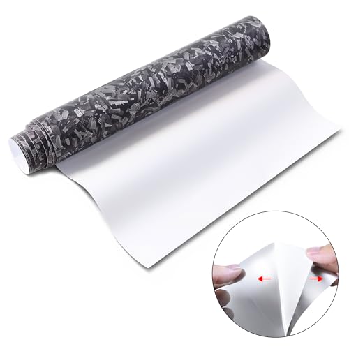 Image of Lypumso Forged Carbon Fiber Vinyl Wrap, Matte Grey Vinyl Film Roll with Bubble Free Air Release Technology, Premium Self Adhesive Automotive DIY Sticker for Car Interior Exterior (1ft x 10ft)