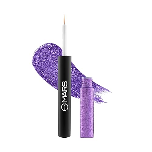 Image of MARS Twinkle Wink Glitter Eyeliner (1.6 ml) (06-TWILIGHT PURPLE) | Long-Lasting Sparkle Liquid Liner | Smudge-Proof, Quick-Dry Eye Makeup for Party, Wedding & Festival