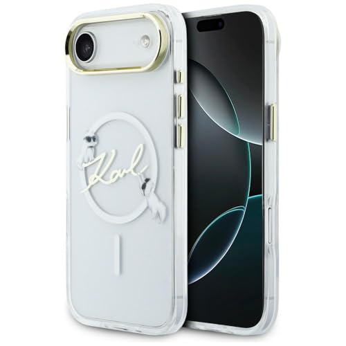 CG MOBILE Karl Lagerfeld IML Choupettes Karl Script Log compatible avec MagSafe Coque pour iPhone Air (transparent)