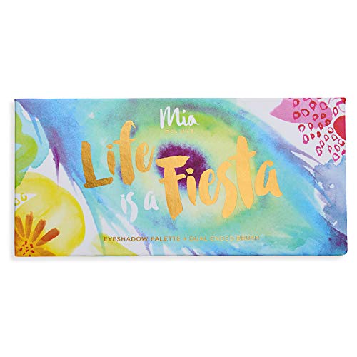 'Life Is A Fiesta' Eyeshadow Palette + Dual Ended Brush - 12 Bold And Versatile Tones: Shimmery & Matte Hues. Vegan And Clean Skin Care. #TOP2