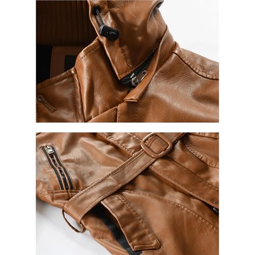 Veste de moto mi-longue homme en PU chaud et épais FGRID - 2