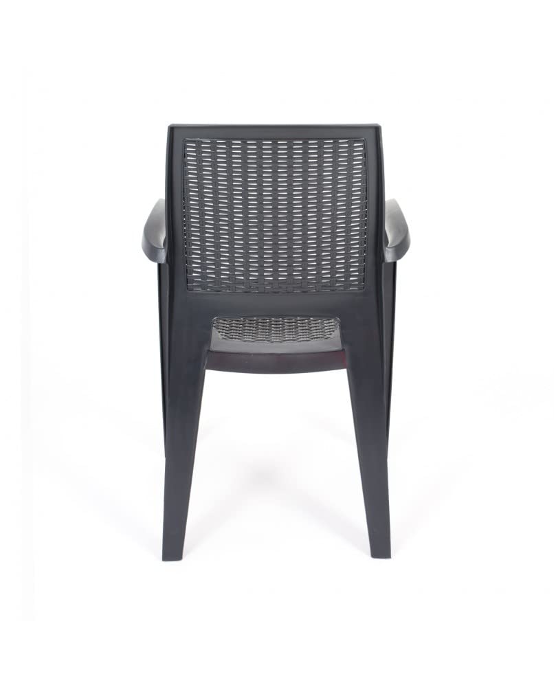 CREVICOSTA QUALITY MARK MARCAS DE CALIDAD - Conjunto Mesa Viana Redonda + 4 sillas Caribe de Resina (Antracita)