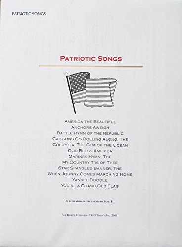 Patriotic Music Pack for TK O'Briens Lap Harp