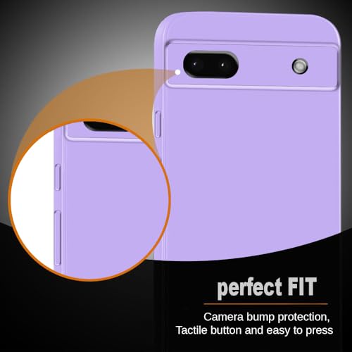 Image of amazon basics Mobile Cover for Google Pixel 7a 5G | Full Camera Protection | Premium Liquid Silicon Case | Flexible Bumper Case for Google Pixel 7a 5G (Purple)