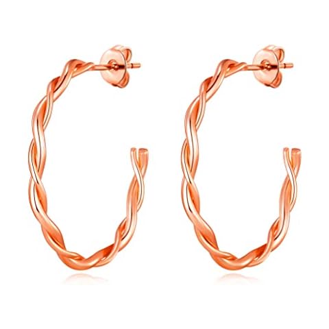 Rose Gold Plated 30mm Twisted Hoop Earrings Cover