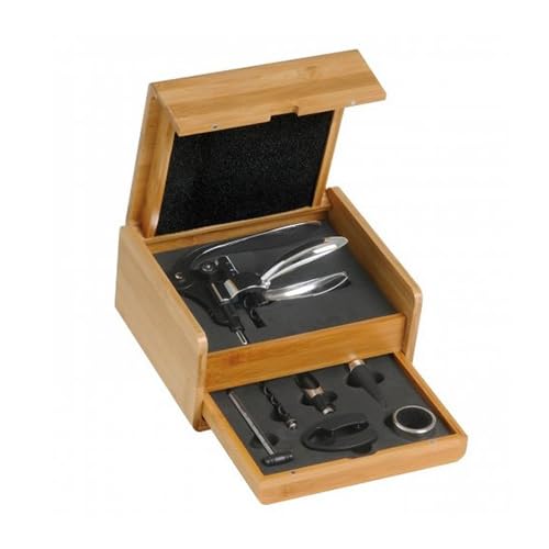 Renoir Set da Vino con Cofanetto in Bamboo e 7 Accessori