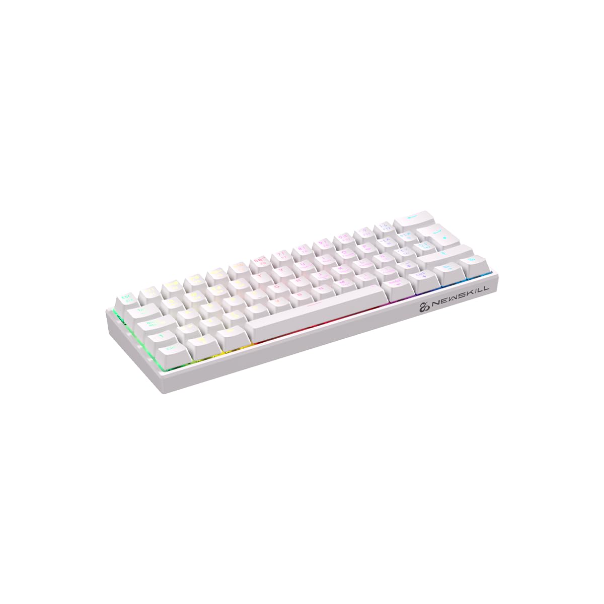 NEWSKILL Pyros V2 Teclado Gaming 60% RGB inalámbrico/Bluetooth/Cable Outemu Red Hotswap - Color Blanco