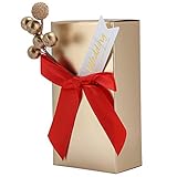 50Pcs Champagne Color Candy Gift Boxes Chic Wedding Favour Boxes with Bowknot for Wedding Party Baby Shower Favor Christmas Graduation Gift(Red)