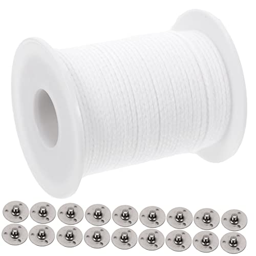 KONTONTY 1Set Cotton Candle Wicks for DIY Candle Making Versatile Craft Supplies for Pillar Taper and Tealight Candles Includes Wick Tabs for Easy Use