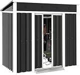 Oakmont Outdoor Garden Storage Shed 4' × 6' Garden Tool House with Double Sliding Doors, Steel Anti-