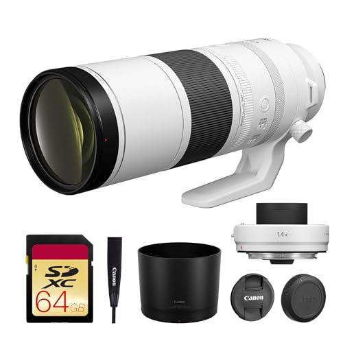 Canon RF 200-800mm f/6.3-9 is USM Lens – Full-Frame Super-Telephoto Zoom with Image Stabilization for Wildlife, Sports & Birding (6263C002) + Canon Extender RF 1.4X + 64GB Memory Card
