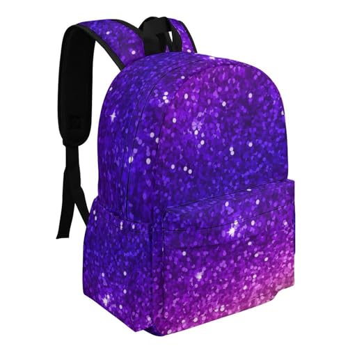 Business Laptop Backpack Travel Rucksack Daypack For Work Men Women Beautiful Purple Bling Glitter Sparkles Pattern Backpack For Camping Outdoor2