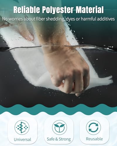 Image of Pawfly 79 x 12 Inch White Cuttable Aquarium Filter Pad, 2 Inch Thick High Density Filter Media Roll for Freshwater Saltwater Fish Tanks & Small Ponds, Aquarium Filter Floss Roll for Fish Tank Filters