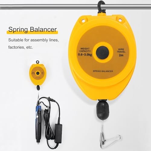 Retractable Spring Balancer Tool Holder - 2m Wire Rope, Supports 0.6-3.0kg for Assembly Line & Workshop, Ideal for Efficient Tool Management & Organization
