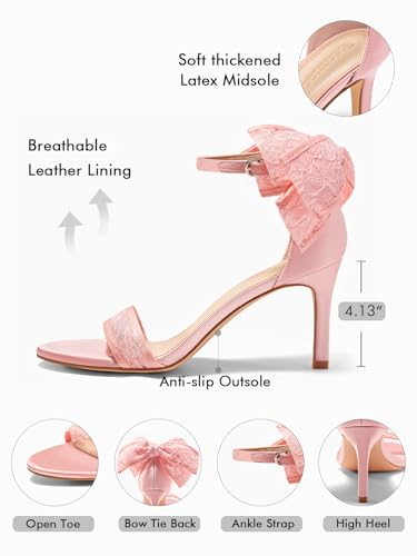 Image of Coutgo Women's Open Toe Ankle Strap High Heel Sandals