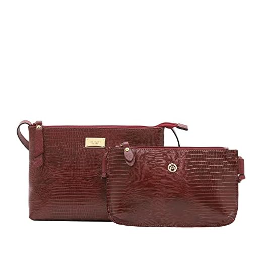 Kit Bolsas Transversais de Couro Legítimo Mariart 2190 + 201l (Vermelha)