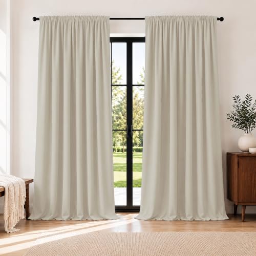 Deconovo Black Out Curtains 84 Inches Long for Living Room and Bedroom
