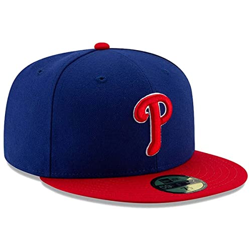 Image of New Era MLB 59FIFTY 2-Tone Authentic Collection Fitted On Field Game Cap Hat (as1, Numeric, Numeric 7 and 7 eighths, Philadelphia Phillies)