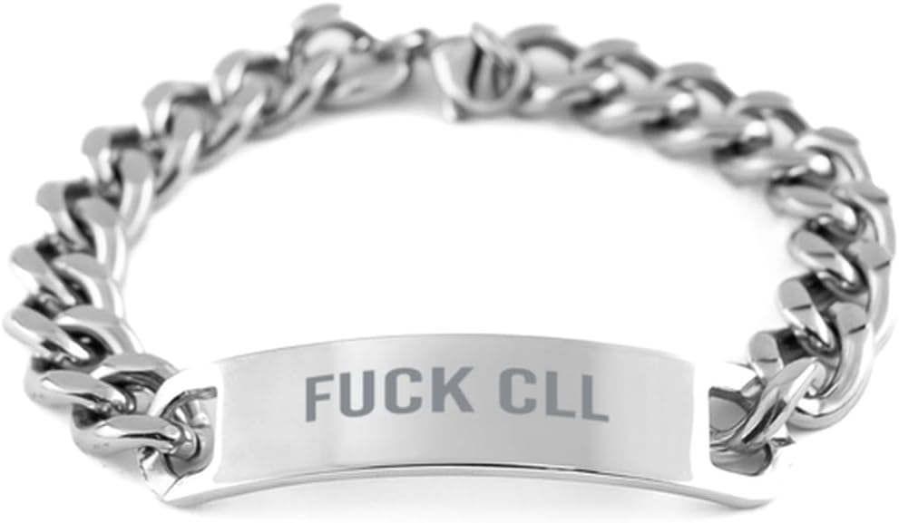 Fuck CLL Cancer Bracelet Cuban Link Stainless Steel Bracelet