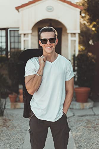 FEISEDY Men Women Vintage Square 70s Pilot Polarized Sunglasses Double Bridge Retro Sun Glasses B29073