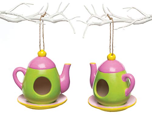Baker Ross Ceramic Teapot Feeder Kits, Bird Houses To Paint And Decorate For Kids (Pack Of 2), 11Cm, 2 Pack #TOP3