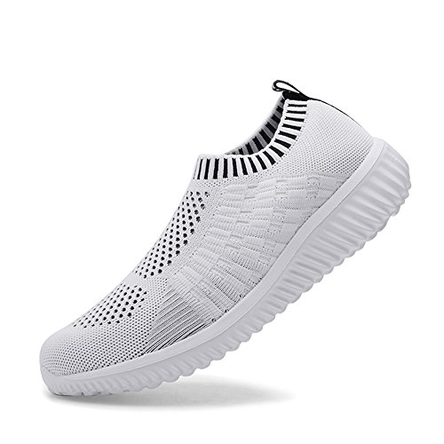 Image of konhill Womens Walking Shoes Slip On Sneakers Breathable Mesh Lightweight Casual Footwear for Daily Commute
