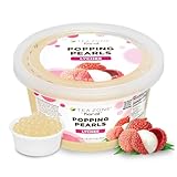 Tea Zone 1lb Lychee Popping Pearls, Bursting Pearls for Teas, Shakes,Smoothies, Dessert Toppings