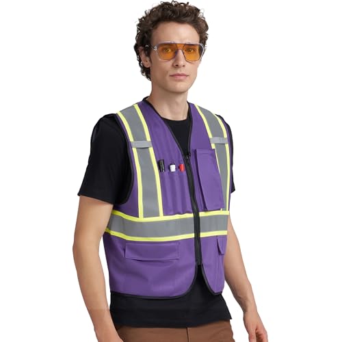 Image of A-KSAFETY High Visibility Safety Vest for Men Women with Pockets and Zipper