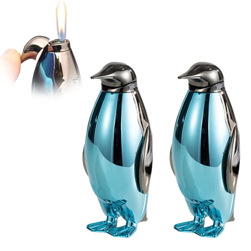 Pack de 2 encendedores de llama a butano azul miniatura 1