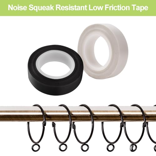 Image of Low Friction Tape, 2Rolls Self-Adhesive Teflon Fabric Tape Curtain Drawer Glide Tape, Noise & Friction Reduction Surface Protection for Wood Drawer Cabinet Curtain (10 Meters Per Roll)