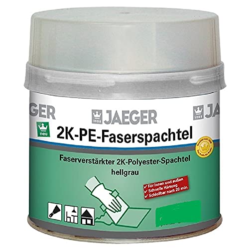Jaeger Faserspachtel, 2-Komponenten Polyesterspachtel, hellgrau 250g