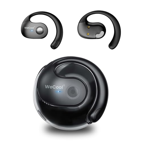 Image of WeCool Moonwalk Mini New Open Ear Earbuds Wireless with Call Noise Reduction, 60H Playtime Bluetooth 5.4 Ows Earphones with 360 Panoramic Sound, 16mm Drive Ear Safe Headphones with Mic, IP55