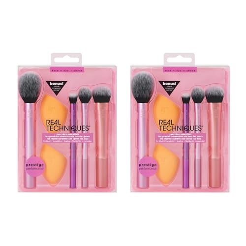 image for Real Techniques Makeup Brush Set with 2 Makeup Sponge Blenders, For Ey