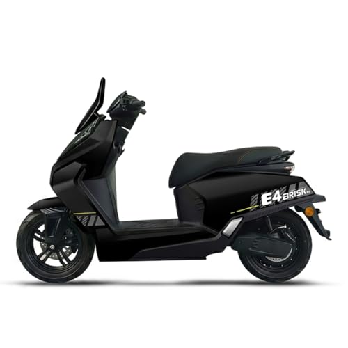 Image of AMO Brisk E4 60V Lithium Ion Battery Low Speed Electric Scooter | 25 km /h | 60-70 km Range | Non-RTO | Portable Charger (Black)