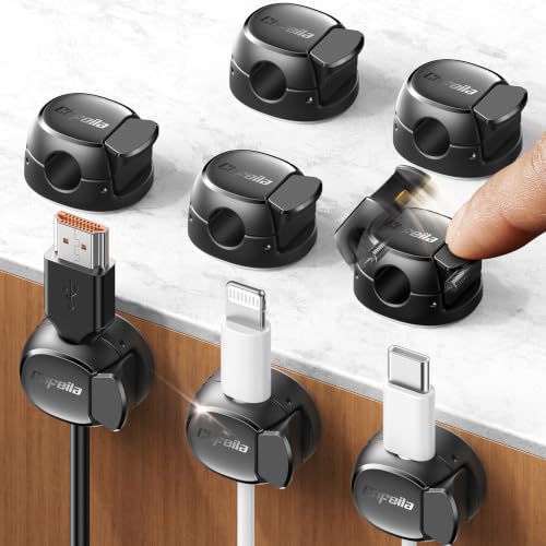 8-Pack Cable Clips Dorm Room Essentials Quick-Lock Cord Organizer Cord Holder for Nightstand Home Office Desk Accessories for Men Women College Dorm Decor Cubicle Accessories School Supplies